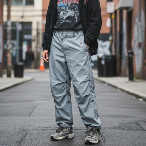 vintage Maharishi Gray Cargo Pants lightweight size Small AW 99/00 - Picture 1 of 12